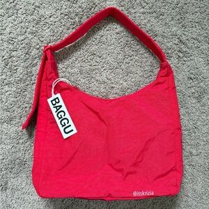 Candy Apple Red Nylon Shoulder Bag